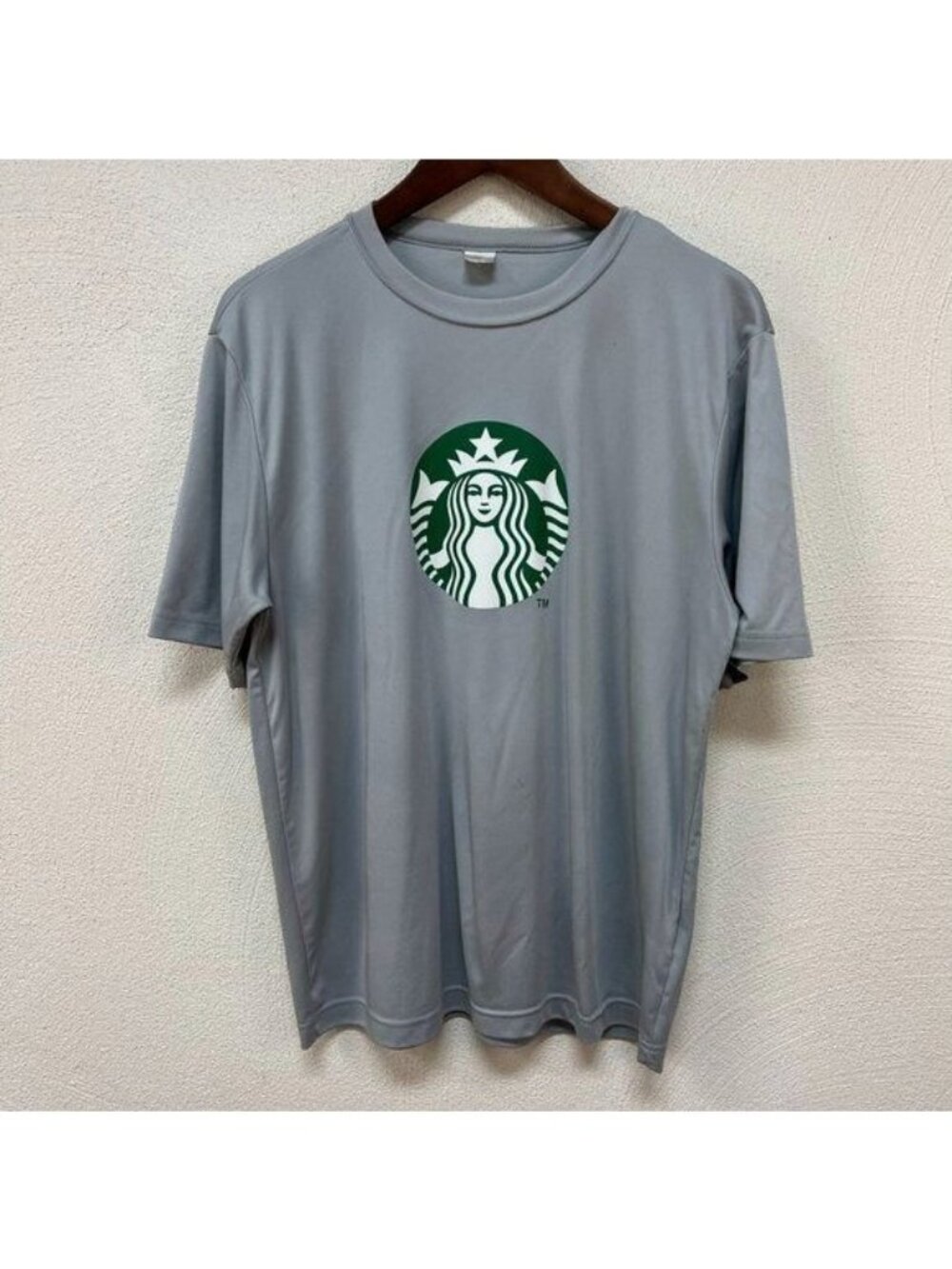 Starbucks Graphic T Shirt Crew Neck Powered By Active Gray Size Large